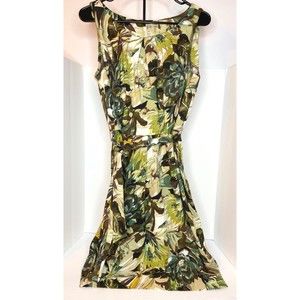 Emma Michele Dress Wiggle Party Tropical Green brown 10 medium